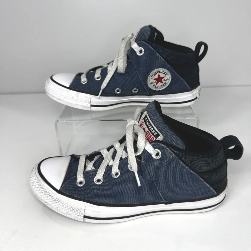 Converse Chuck Taylor All Star High Street Mid Top Navy Black Sneakers Boys 4